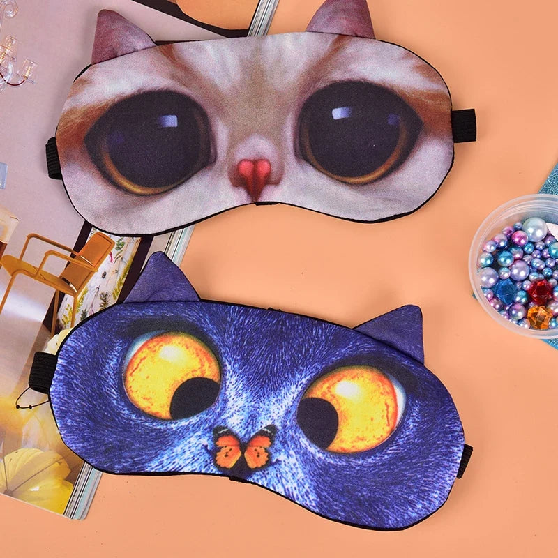 Cute Cat Dog Sleep Mask | Soft Eye Cover for Natural Sleeping