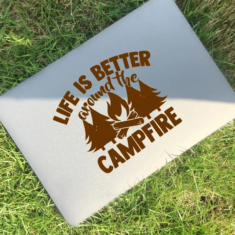 Camp Life Vinyl Decal Bundle | Camper Door Window Sticker for Laptop Water Bottle