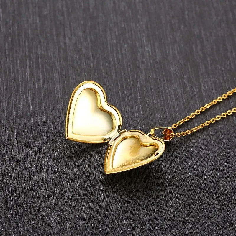 Heart Photo Locket Necklace for Women | Openable Stainless Steel Promise Jewelry