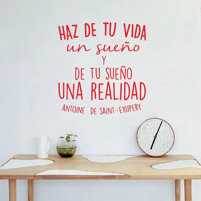Spanish Inspirational Quotes Vinyl Wall Sticker | Haz de tu vida un sueño Wall Decal
