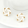 RAVIMOUR Enamel Stud Earrings | Fashion Gold Flower Star Earrings for Women