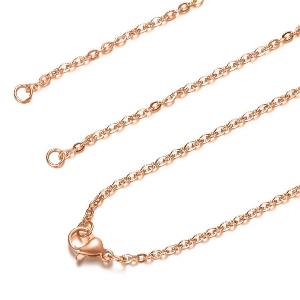 5pcs 2mm Cross Chain Necklaces for DIY Jewelry Making | 316 Stainless Steel Gold
