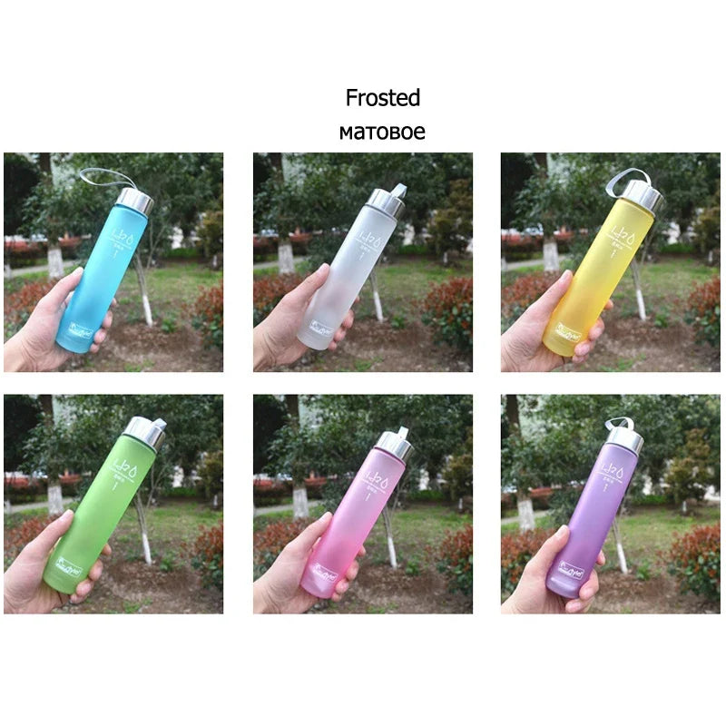 Frosted Plastic Water Bottle | Portable Leak-Proof Sport Drinkware