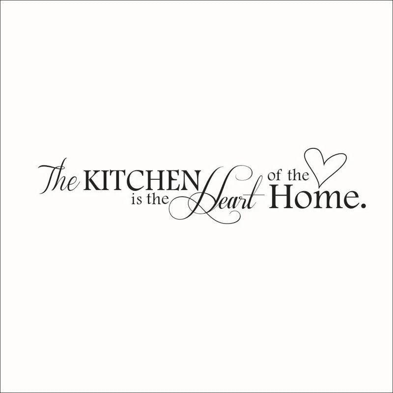 English Letters Kitchen Love Vinyl Wall Sticker | Heart of the Home Wall Decal