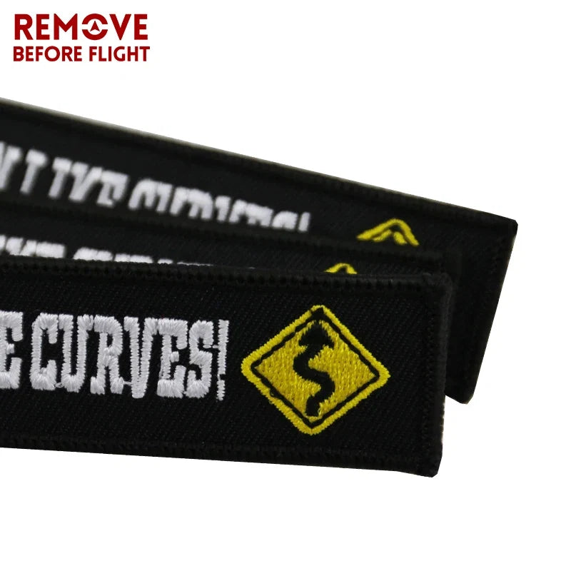 Motorcycle Keychain with Embroidery | Real Men Like Curves Keyring