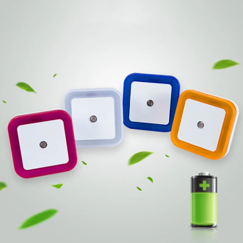 Wireless Sensor LED Night Light | Mini Square Plug-in Lamp for Baby, Kids, Living Room