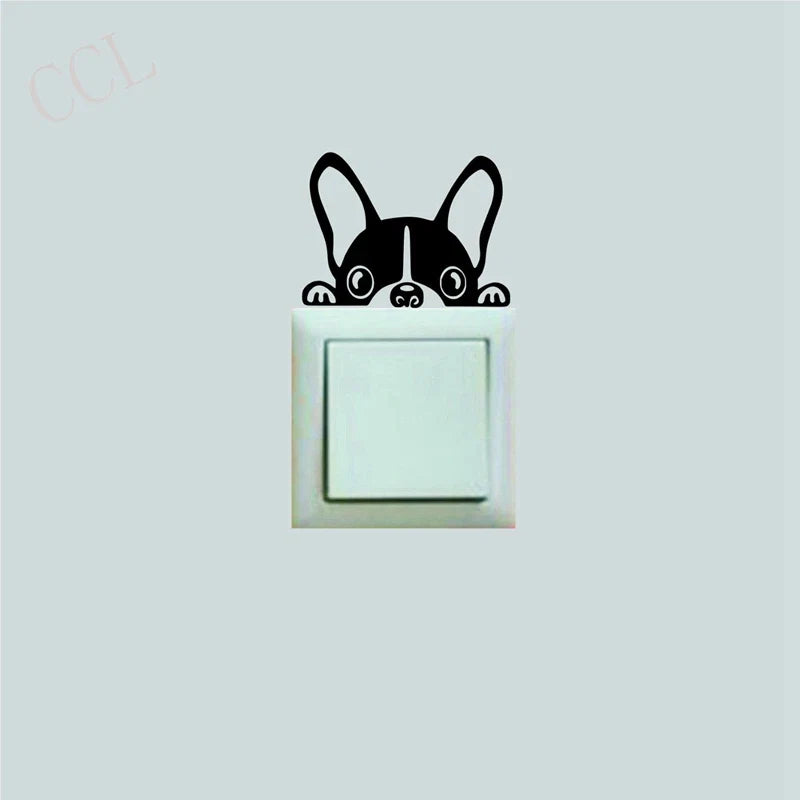 French Bulldog Light Switch Sticker | Vinyl Wall Decal for Switch Plate
