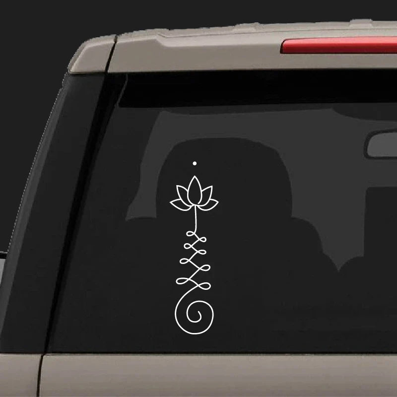 Unalome Lotus Swirl Decal | Vinyl Sticker for Car, Laptop, and Bottle