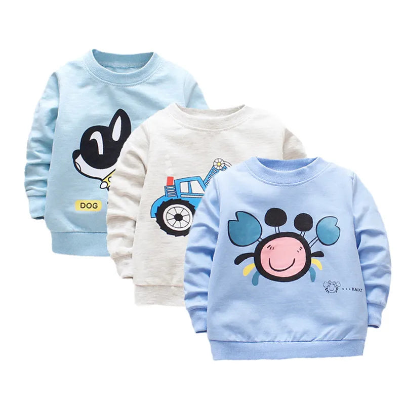 Baby Cartoon Cotton Long Sleeve T-Shirt | Casual Spring Top for Toddlers