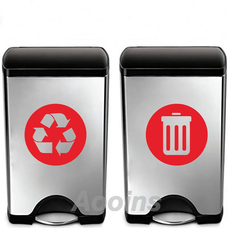 Recycle and Trash Sign Decal | Trash Can Vinyl Art Sticker Decoration