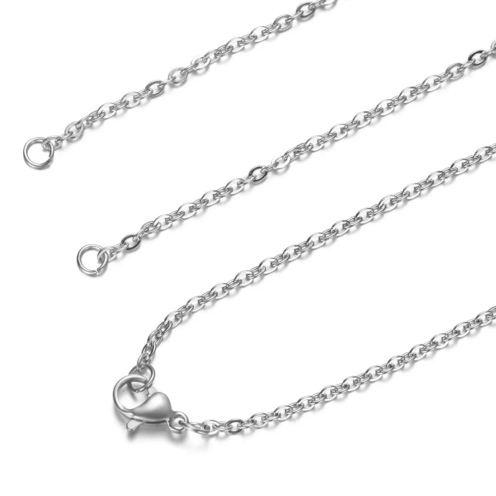 5pcs 2mm Cross Chain Necklaces for DIY Jewelry Making | 316 Stainless Steel Gold