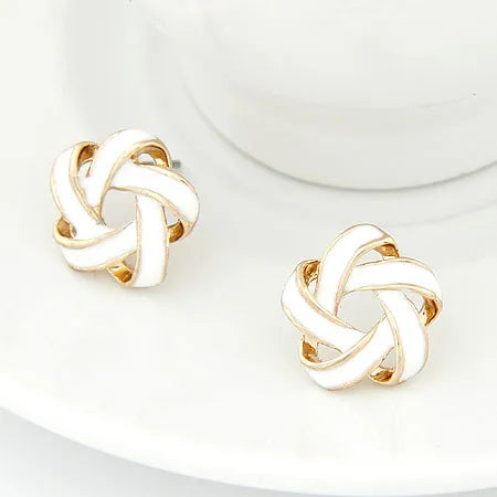 RAVIMOUR Enamel Stud Earrings | Fashion Gold Flower Star Earrings for Women