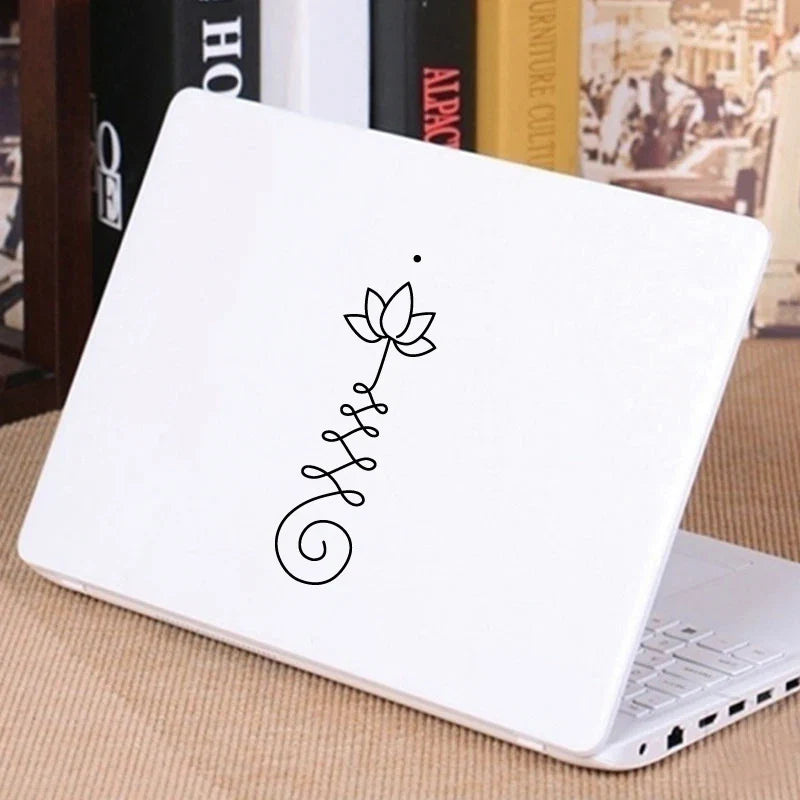 Unalome Lotus Swirl Decal | Vinyl Sticker for Car, Laptop, and Bottle