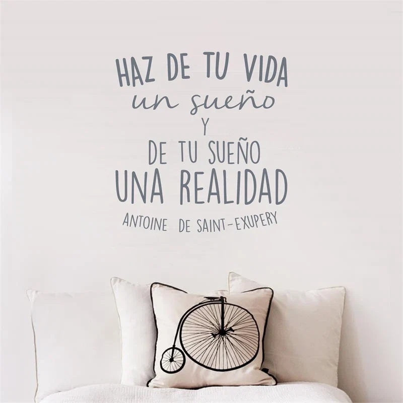 Spanish Inspirational Quotes Vinyl Wall Sticker | Haz de tu vida un sueño Wall Decal