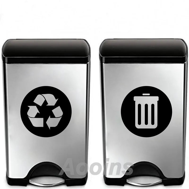 Recycle and Trash Sign Decal | Trash Can Vinyl Art Sticker Decoration