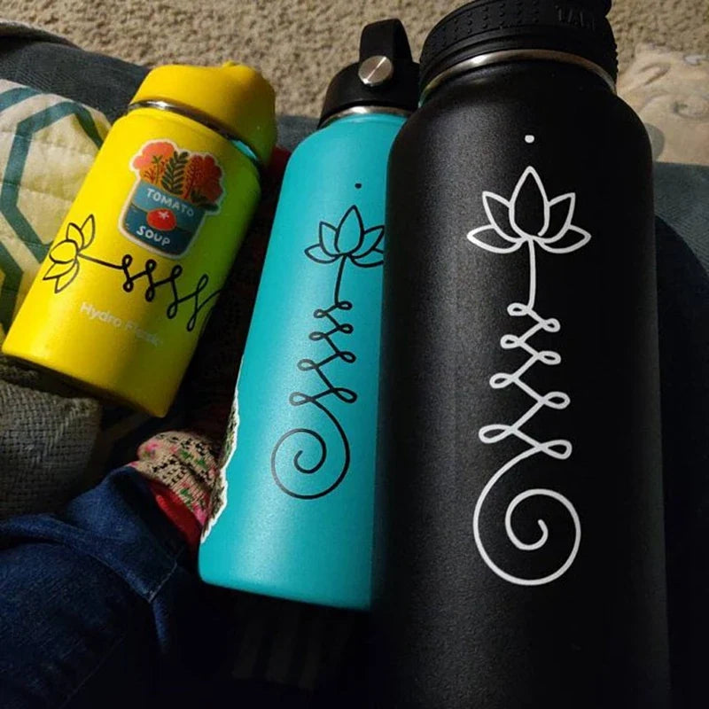 Unalome Lotus Swirl Decal | Vinyl Sticker for Car, Laptop, and Bottle