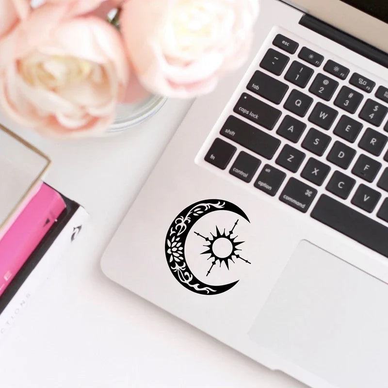 Sun Compass Crescent Moon Vinyl Sticker Decal | Car and Laptop Decor