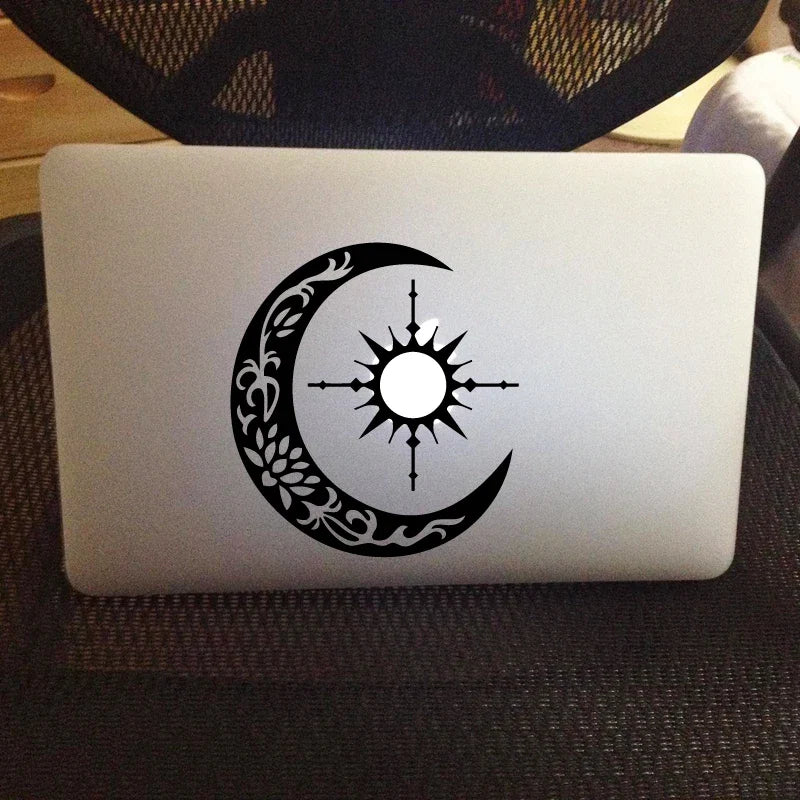 Sun Compass Crescent Moon Vinyl Sticker Decal | Car and Laptop Decor