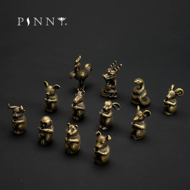 PINNY Metal Chinese Zodiac Incense Holder | Mini 12 Animals Stick Incense Base