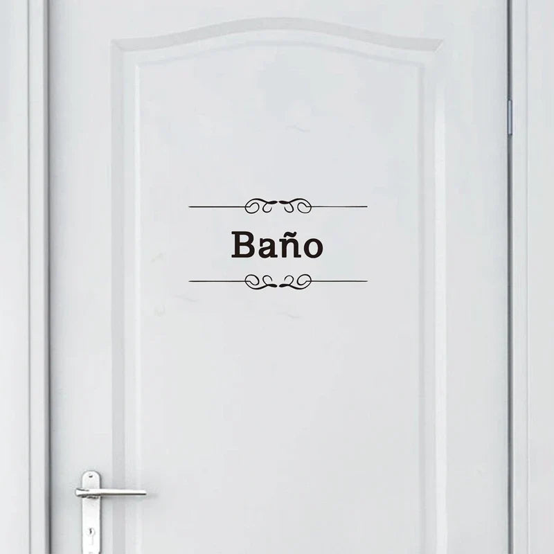 French Bathroom Toilet Sign Vinyl Sticker Decal | WC Entrance Sign Door Decal for France Home