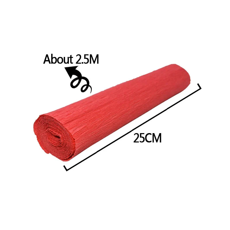 Colored Crepe Paper Roll 25cm x 250cm | DIY Craft and Gift Wrapping Paper