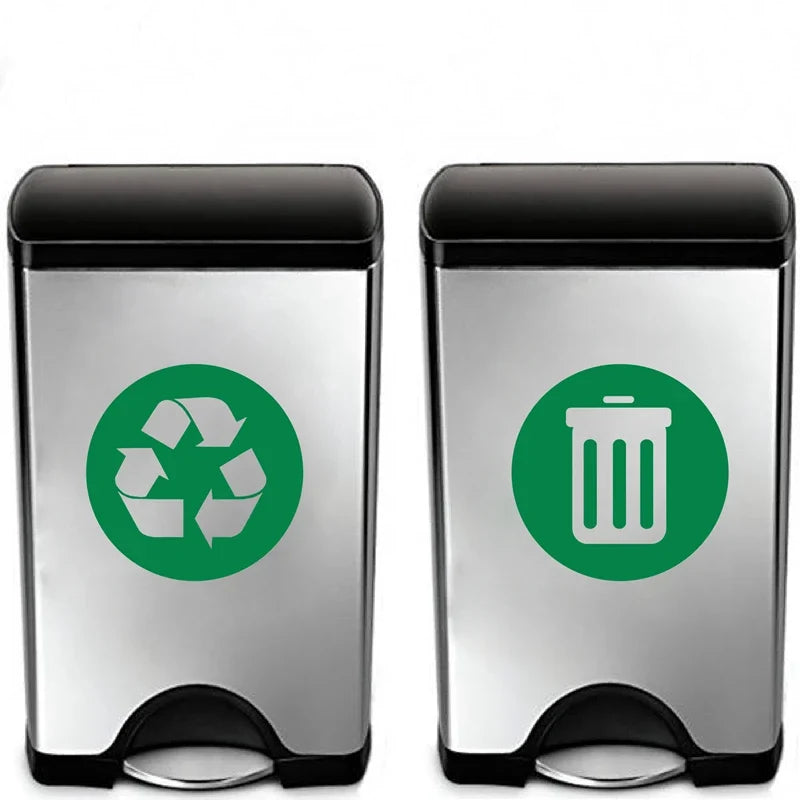 Recycle and Trash Sign Decal | Trash Can Vinyl Art Sticker Decoration