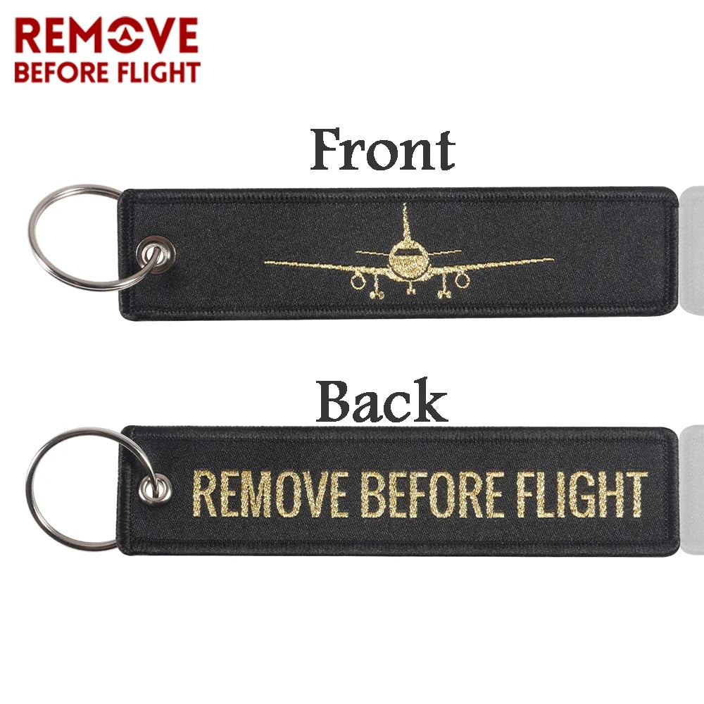 5 PCS Remove Before Flight Woven Keychains | Aviation Gift Luggage Tag Set
