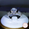 925 Silver Gypsophila Ring with Large Zircon | Classic Cubic Zirconia Wedding Ring