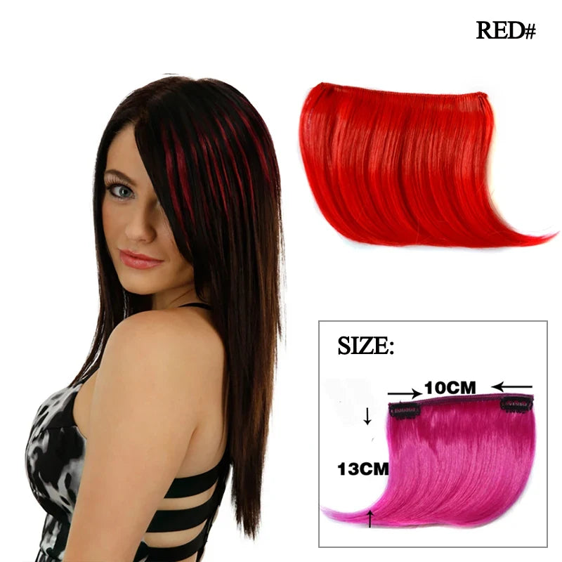 Colorful Clip In Bangs Hair Extensions | High Temperature Fiber Hair Pieces for Women