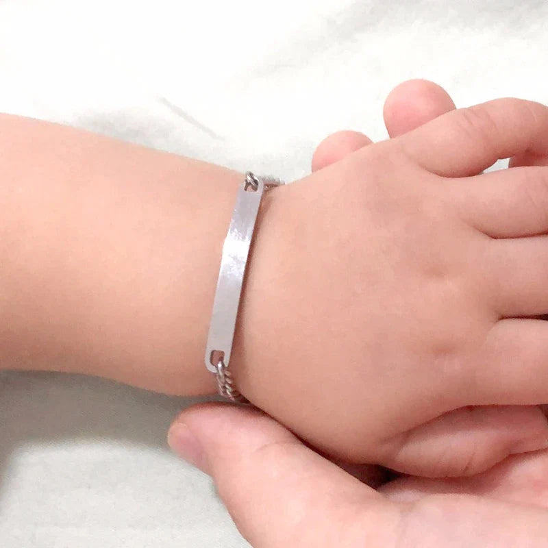 Adjustable Kids ID Bracelet | Custom Name Stainless Steel Anti-Lost Jewelry