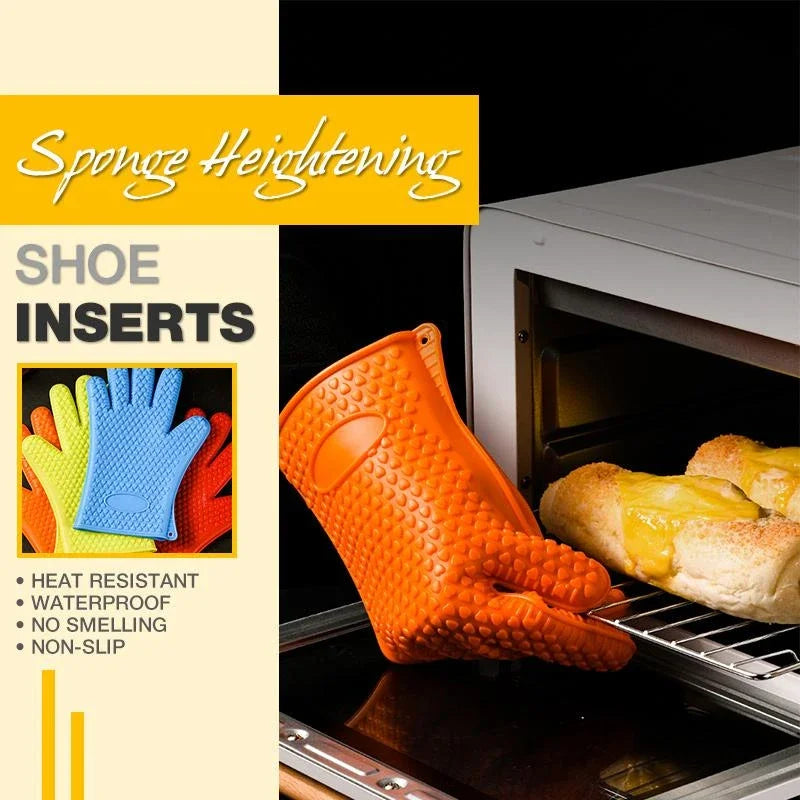 Silicone Oven Mitt | Heat Resistant Gloves with Full Finger and Wrist Protection