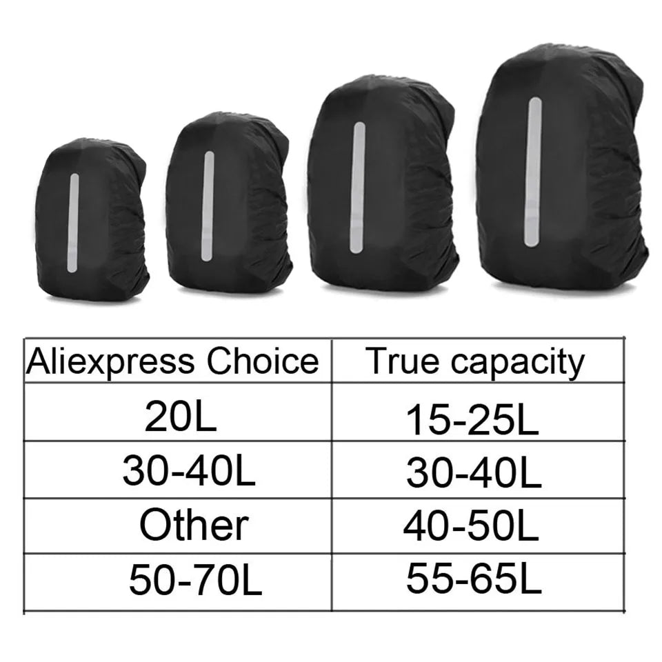 Rain Cover Backpack Reflective 20L 35L 45L 60L | Waterproof Bag for Outdoor Camping Hiking