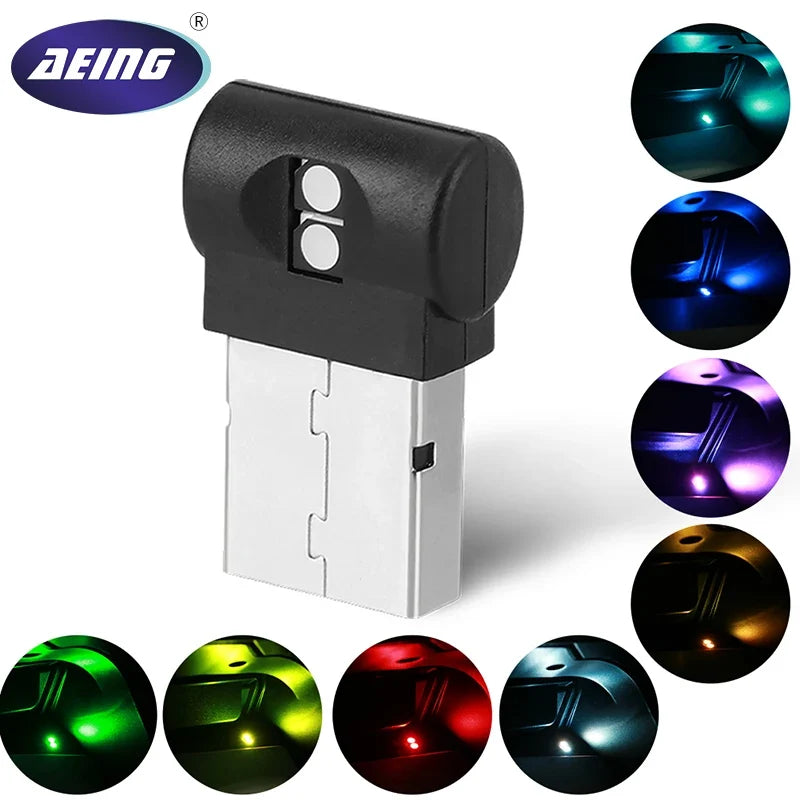 Mini USB LED Car Interior Atmosphere Light | RGB Decorative Lamp for Auto