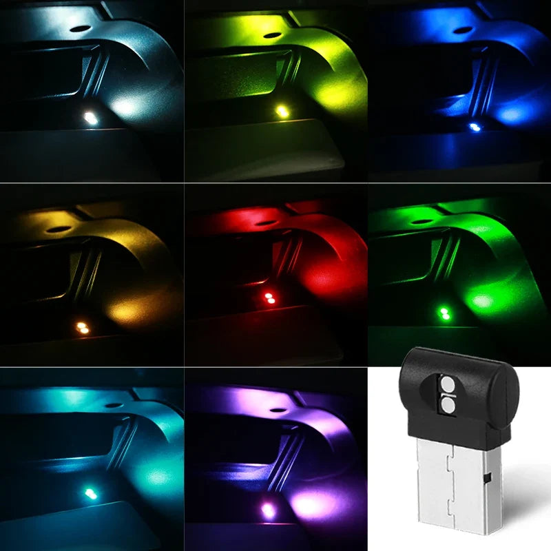 Mini USB LED Car Interior Atmosphere Light | RGB Decorative Lamp for Auto