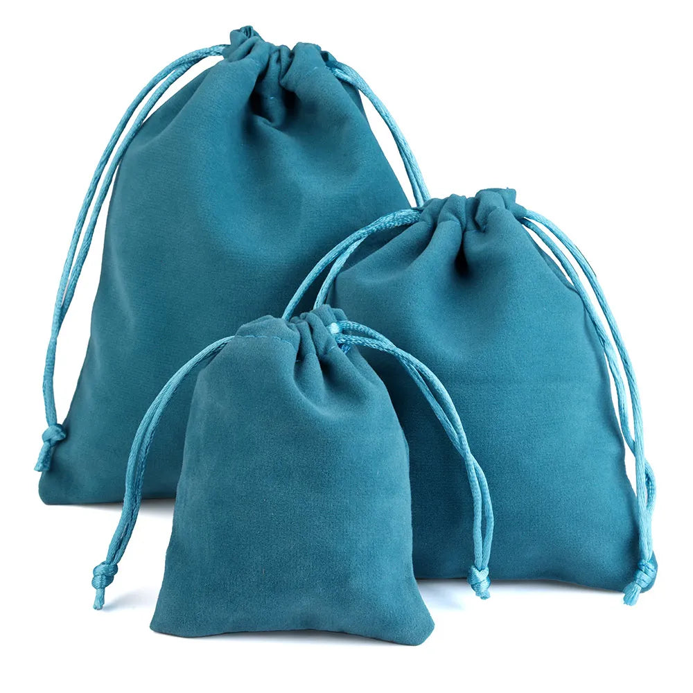 10pcs Drawstring Velvet Jewelry Gift Bags | Soft Plush Multi-Color Pouches for Wedding Christmas Party