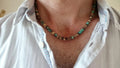 Men's Beaded Wood Beach Necklace | African Inspired Surfer Jewelry