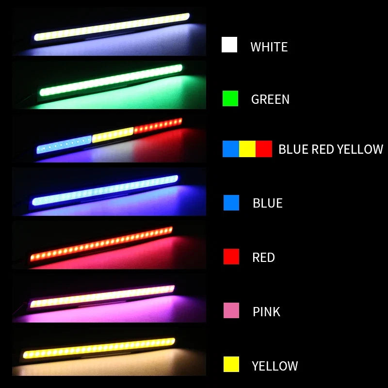 4x Universal Vehicle LED Strip 17CM COB Car DRL Daytime Running Light | Waterproof 12V Styling Bar