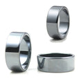 Flat Hematite Ring 10mm Wide | Unisex 5A Quality Black Jewelry