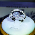 Small Couple Ring Set | 925 Sterling Silver Four-Claw Zircon Wedding Band