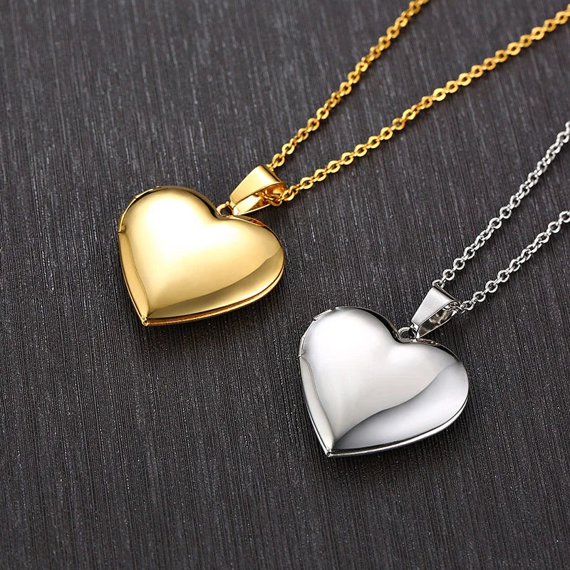 Heart Photo Locket Necklace for Women | Openable Stainless Steel Promise Jewelry