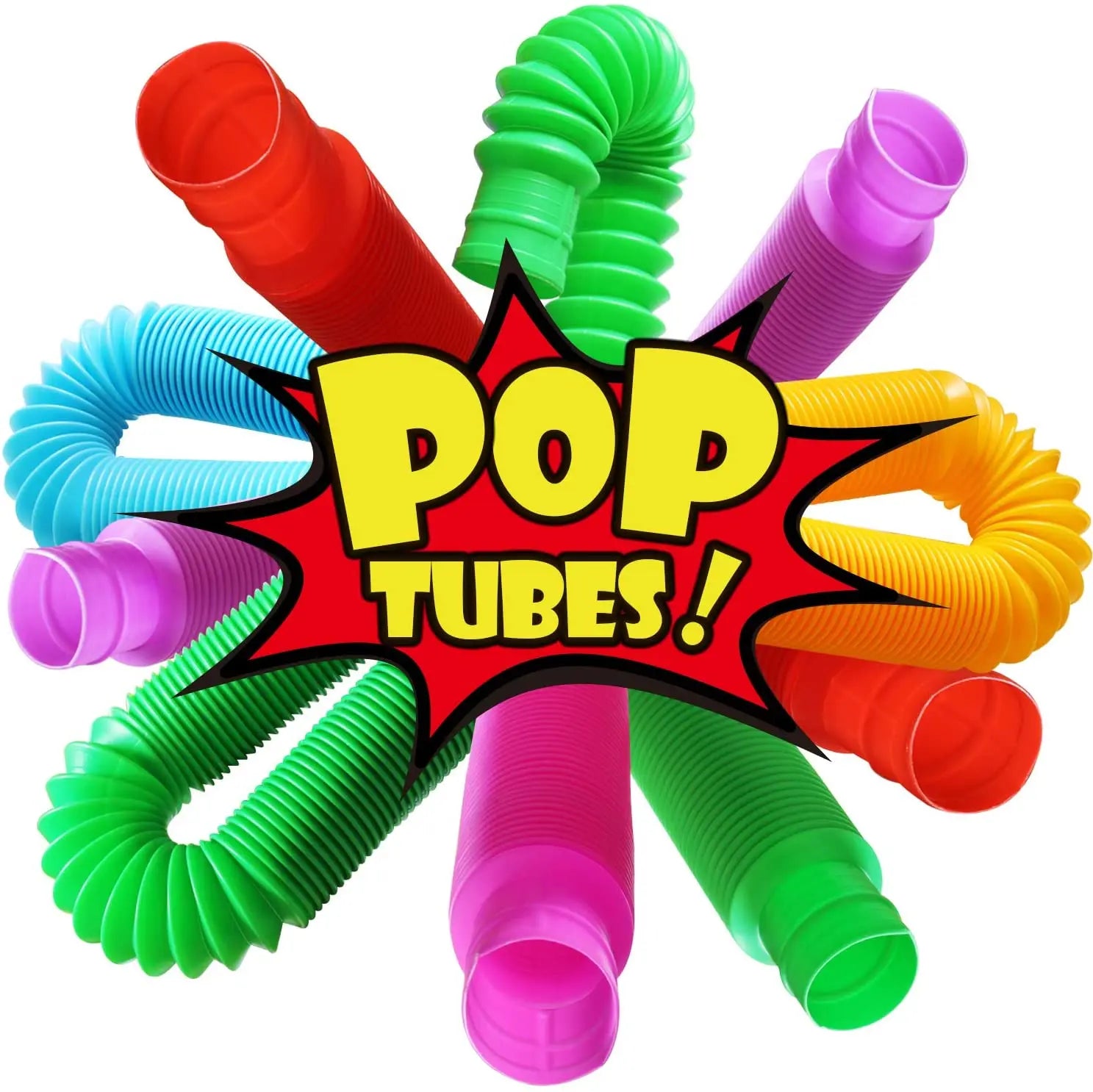4 Pack Mini Sensory Pop Tubes | Fidget Toys for Stress Relief and ADHD Focus