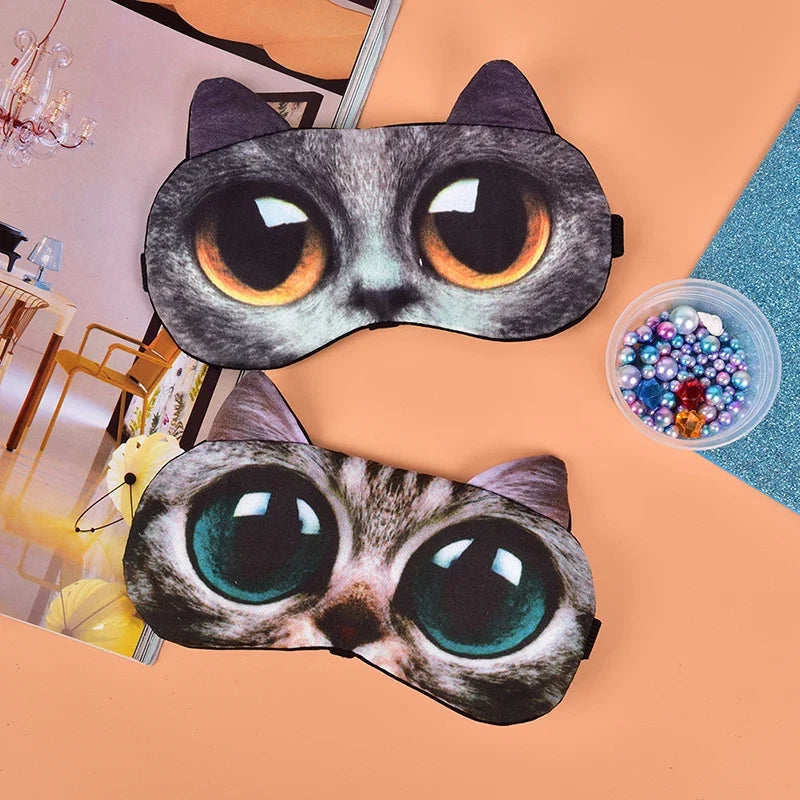 Cute Cat Dog Sleep Mask | Soft Eye Cover for Natural Sleeping
