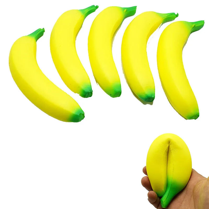 Squishy Banana Stress Relief Toy | Slow Rising Jumbo Squeeze Toy
