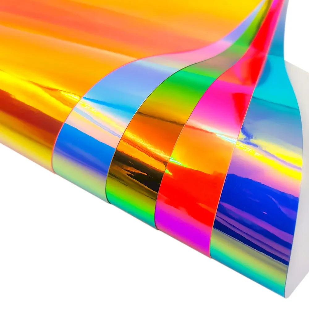 Holographic Permanent Adhesive Vinyl Sheets | Craft Decals for Cups, Walls, and Signs