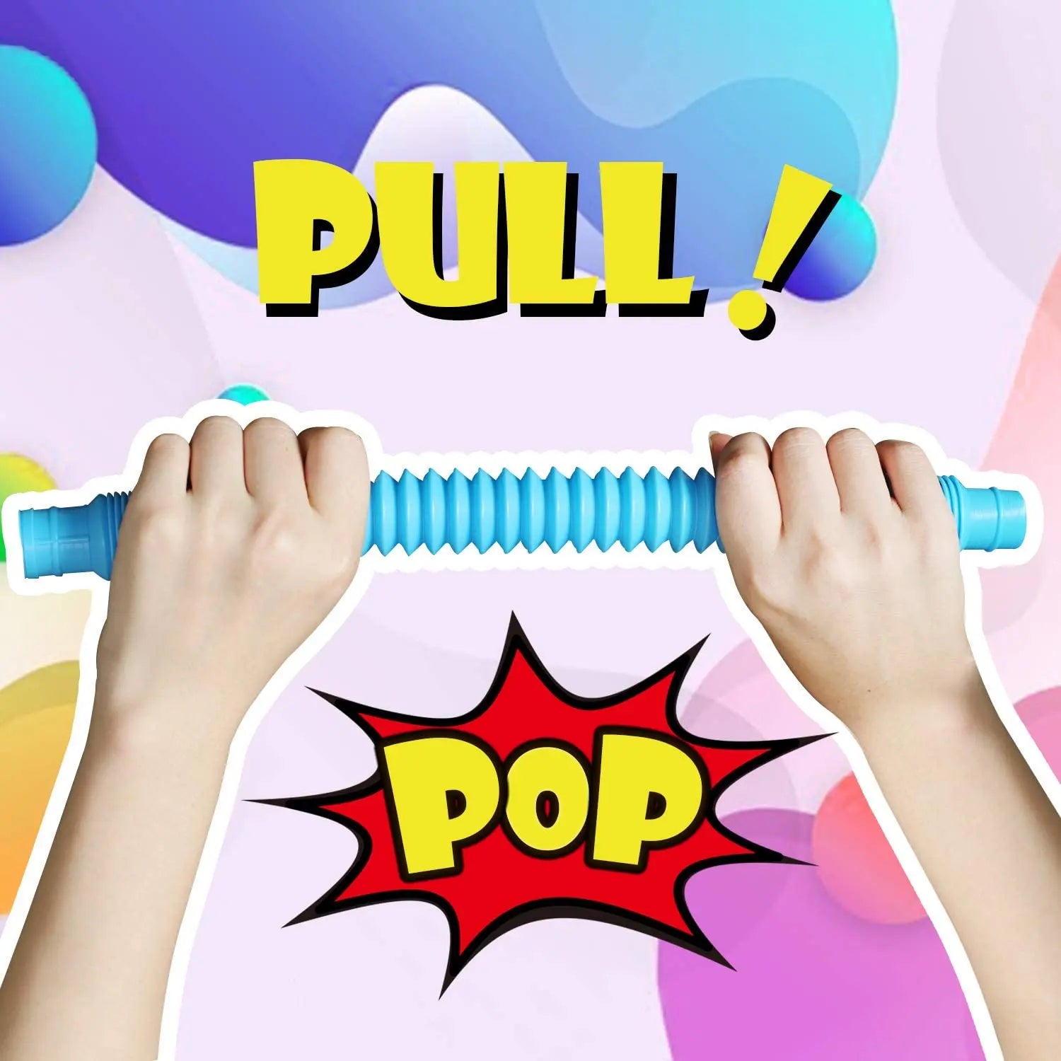 4 Pack Mini Sensory Pop Tubes | Fidget Toys for Stress Relief and ADHD Focus