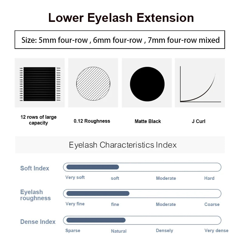 DeceMars Lower Lash Extension 5mm 6mm 7mm | Under Eye Eyelash Supplies