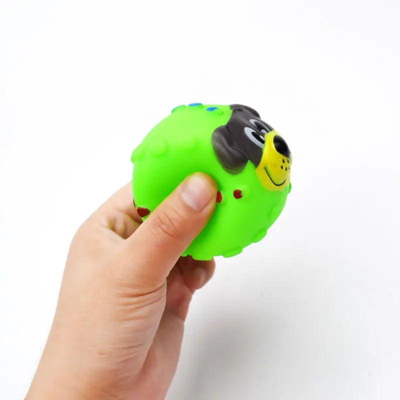 Squeaky Pet Dog Ball Toy for Small Dogs | Interactive Rubber Chew Toy