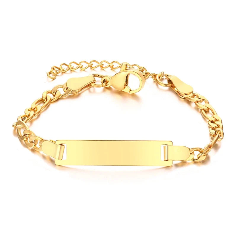 Kids Adjustable ID Bracelet | Custom Name Anti-Lost Stainless Steel Jewelry for Children