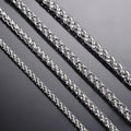 Stainless Steel Keel Link Chain Necklace | Braided Wheat Chain for Men Women
