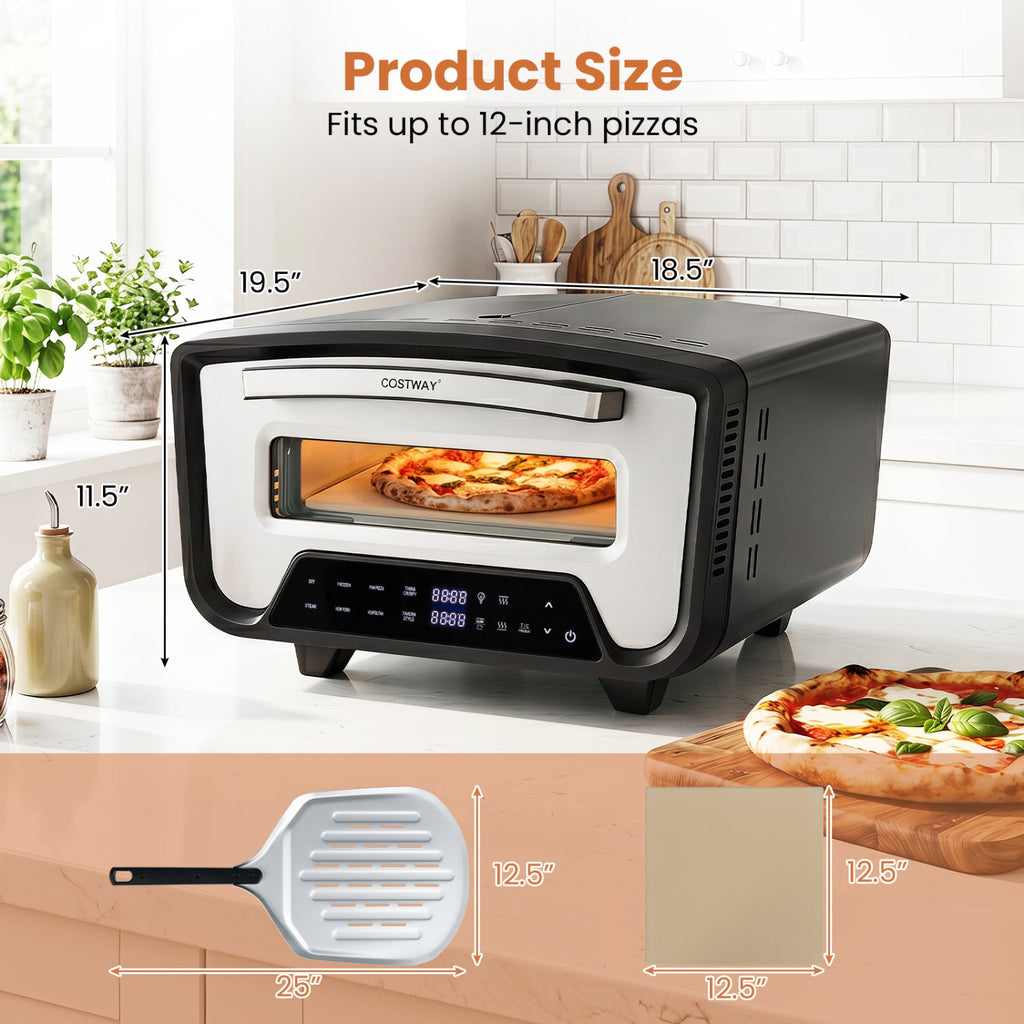 Electric Pizza Oven for 12" Pizzas with 8 Presets